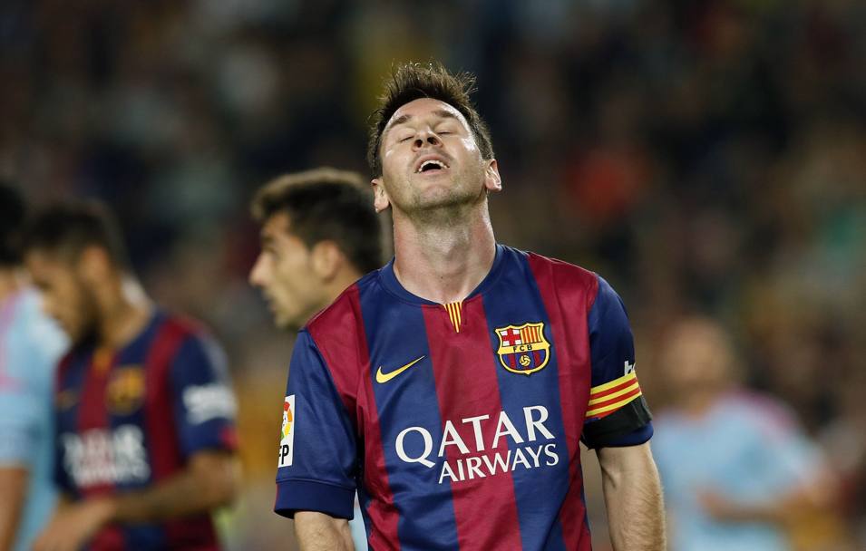 Ma l&#39;espressione di Suarez non  l&#39;unica delusa della serata blaugrana: ecco Leo Messi (Reuters)